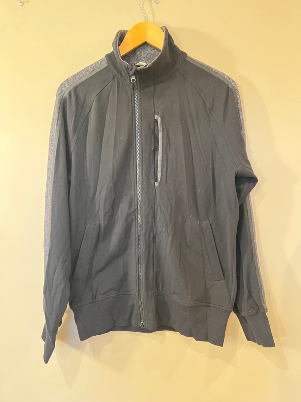 lululemon athletica Black and Gray Herringbone Zip Jacket